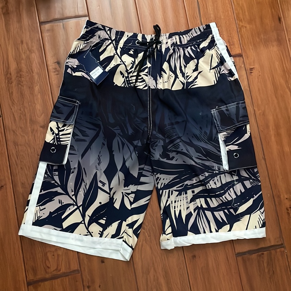 New! Set of 2 swim trunks waist approx 13.5” wide laying flat - Picture 2 of 12